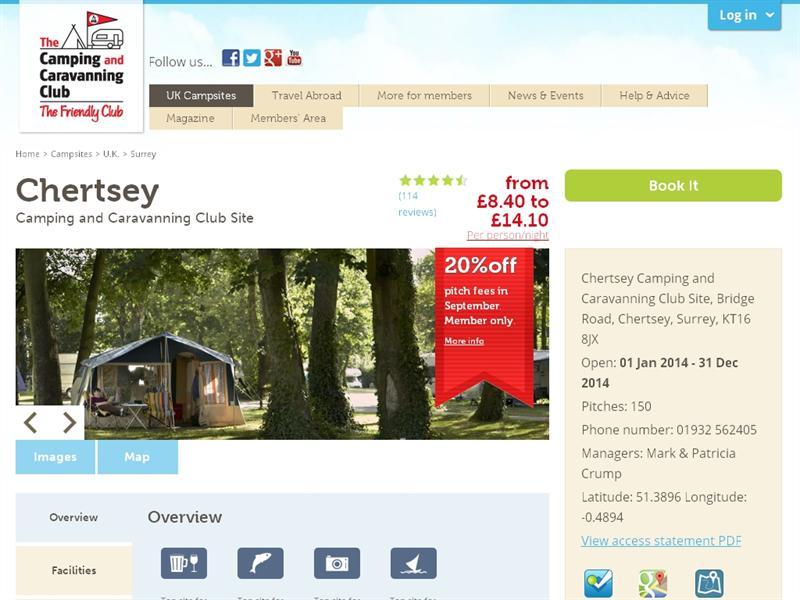 Chertsey Camping And Caravanning Club Site