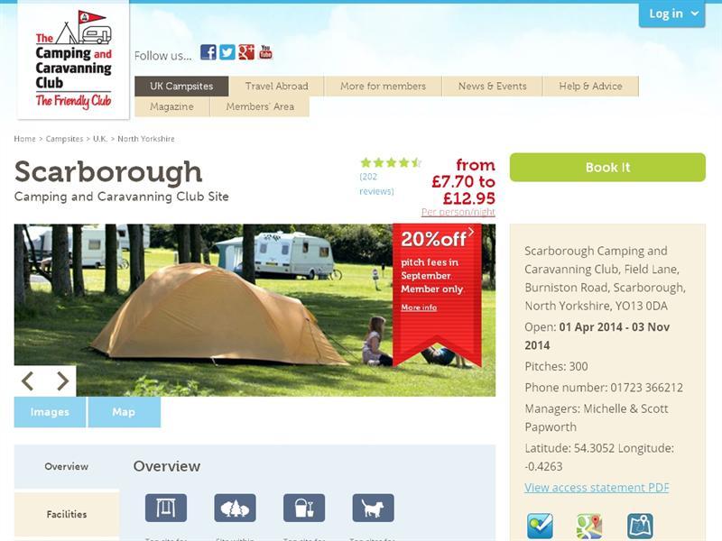 Scarborough Camping And Caravanning Club Site - CaravannersRus